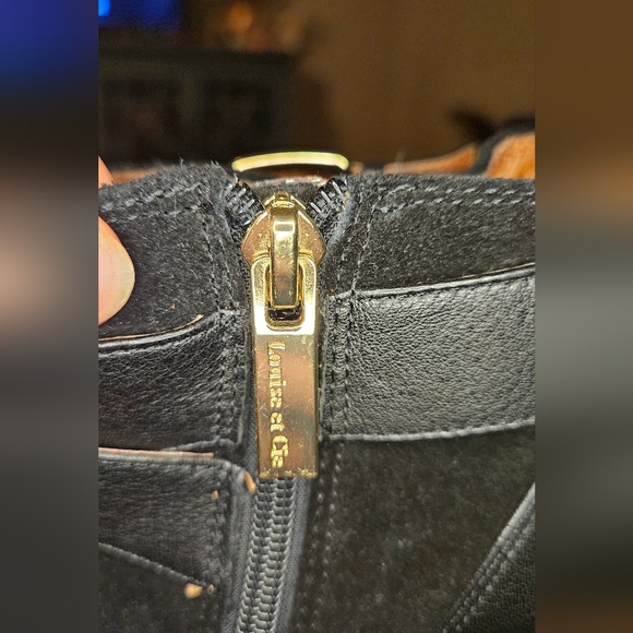 LOUISE ET CIE Lo Vosse Black leather and suede ankle boots. Size 7 - Picture 6 of 11